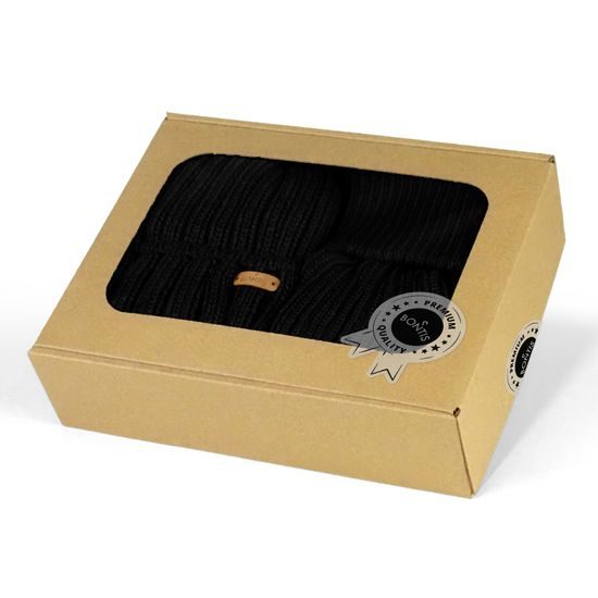 SET CADOU: CĂCIULĂ BĂRBĂTEASCĂ CU MODEL ÎN RELIEF ȘI GULER TRICOTAT - CĂCIULI - ACCESORII