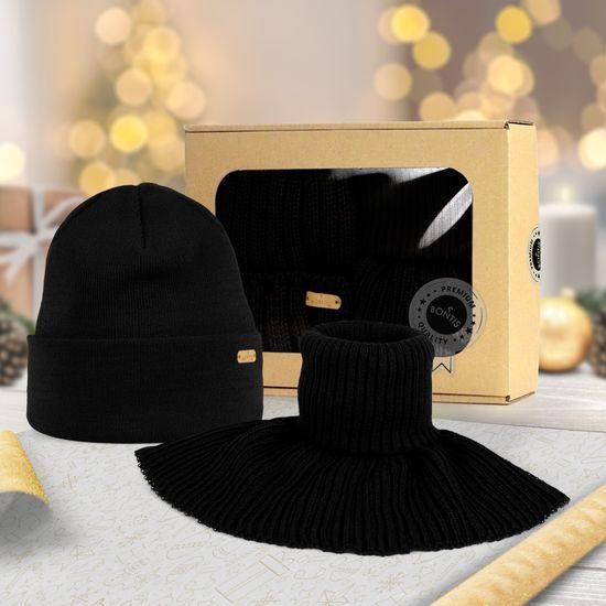 SET CADOU: CĂCIULĂ BĂRBĂTEASCĂ CU MANȘETĂ ȘI GULER TRICOTAT - CĂCIULI - ACCESORII