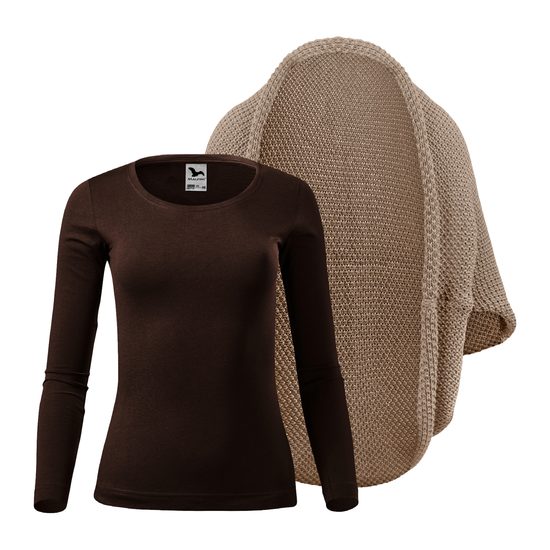 DÁMSKY SET: PLETENÝ KARDIGÁN A TRIČKO S DLHÝM RUKÁVOM - SVETRE - OBLEČENIE