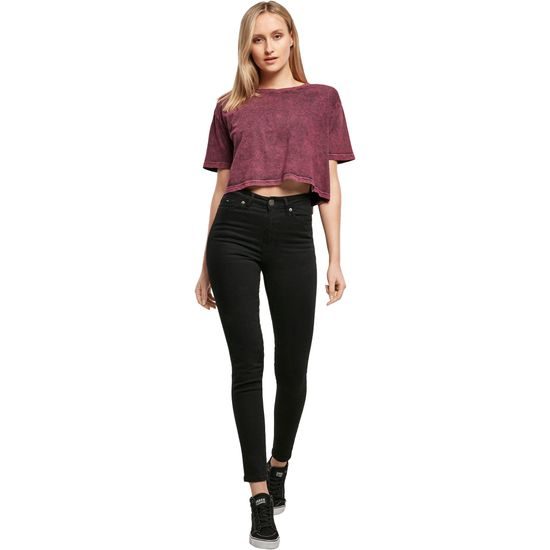 TRICOU CROP TOP PENTRU FEMEI ACID WASHED - TOPURI CROP TOP - ÎMBRĂCĂMINTE