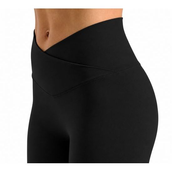 DAMEN LUXE LEGGINGS MIT ÜBERKREUZTEM BUND - SPORT LEGGINGS - SPORT KLEIDUNG
