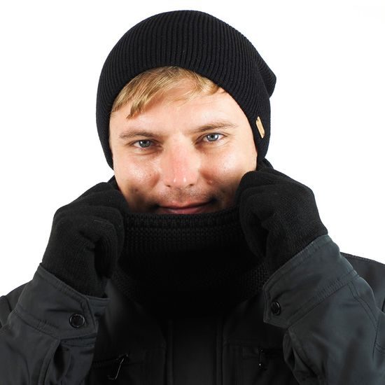 SET CADOU: CĂCIULĂ BĂRBĂTEASCĂ TIP BEANIE ȘI GULER TRICOTAT - SETURI CADOU - SETURI ȘI CADOURI