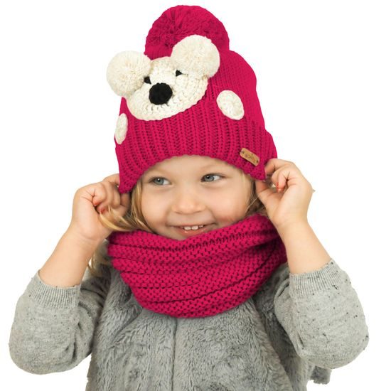 KINDER WINTERMÜTZE MIT TEDDYBÄR - CAPS UND MÜTZEN FÜR KINDER - KINDER KLEIDUNG