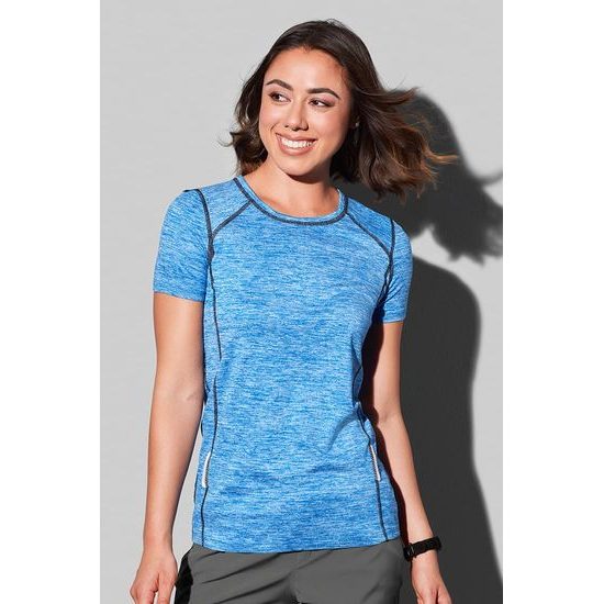 DAMEN-SPORTSHIRT MIT REFLEKTIERENDEN ELEMENTEN - SPORT T-SHIRTS MIT KURZEN ÄRMELN - SPORT KLEIDUNG