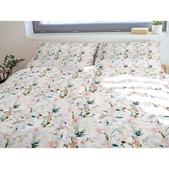 BAVLNĚNÉ POVLEČENÍ RŮŽOVÉ KVĚTINY - BAVLNĚNÁ POVLEČENÍ - DOMÁCNOST