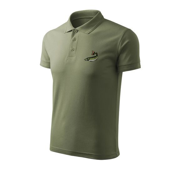 POLO-SHIRT MIT STICKEREI HECHT - ANGLER - KLEIDUNG