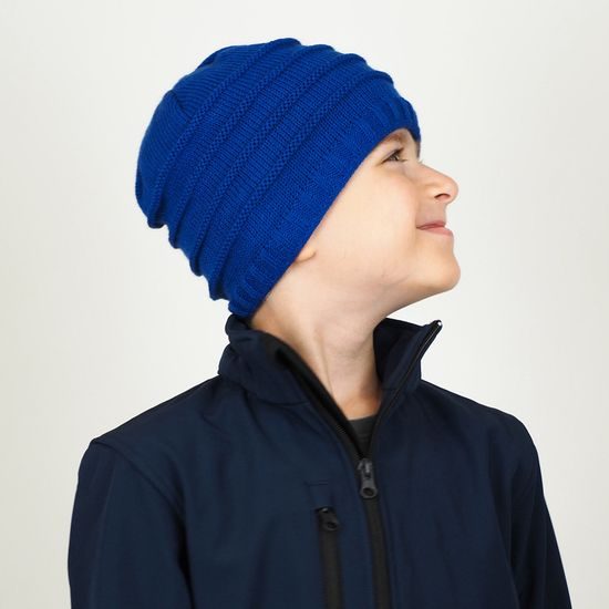 KÖTÖTT CSÍKOS MINTÁS GYEREK SAPKA - GYERMEK SILTES SAPKÁK ÉS SAPKÁK - GYERMEKRUHÁZAT