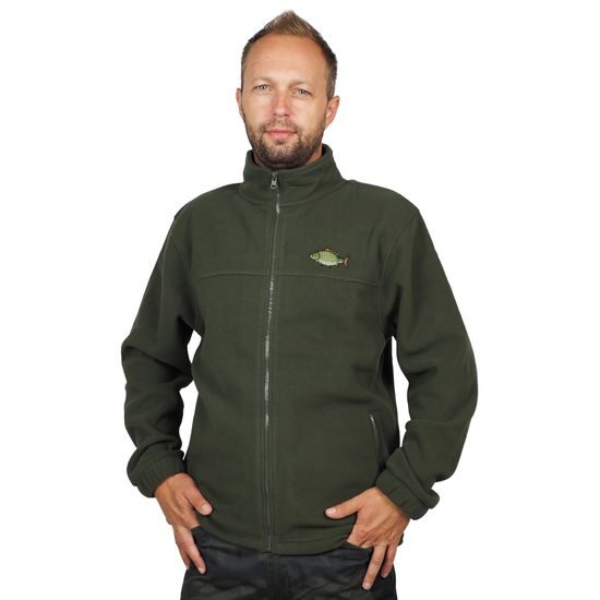 FLEECEJACKE MIT STICKEREI KARPFEN - ANGLER - KLEIDUNG