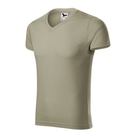 PÁNSKE TRIČKO SLIM FIT V-NECK - TRIČKÁ S KRÁTKYM RUKÁVOM - OBLEČENIE