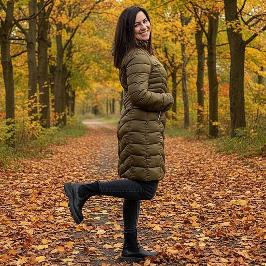 DÁMSKÝ ZATEPLENÝ KABÁT L-SURE SYLVIA LADY - PROŠÍVANÉ A PÉŘOVÉ BUNDY - OBLEČENÍ