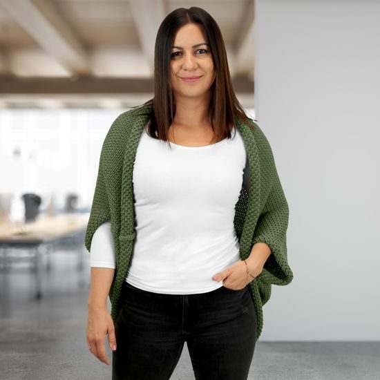 KNITTED CARDIGAN WITH ADJUSTABLE LENGTH - JUMPERS - CLOTHING