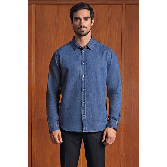 PÁNSKÁ DŽÍNOVÁ KOŠILE BENNETT - KOŠILE S DLOUHÝM RUKÁVEM - OBLEČENÍ