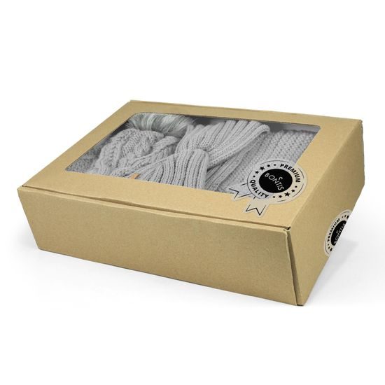 DÁRKOVÉ BALENÍ: DÁMSKÁ ČEPICE S BAMBULÍ, ČELENKA A NÁKRČNÍK - KRUHOVÉ - KŠILTOVKY A ČEPICE