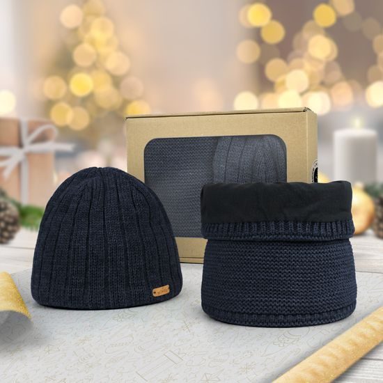 GIFT SET: MEN'S STRIPED BEANIE AND NECK WARMER - GIFT SETS - SETS AND GIFTS