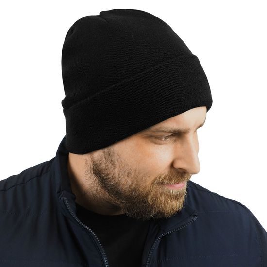 CĂCIULĂ TRICOTATĂ DUBLĂ PENTRU BĂRBAȚI CU MANȘETĂ - CĂCIULI TRICOTATE - ACCESORII