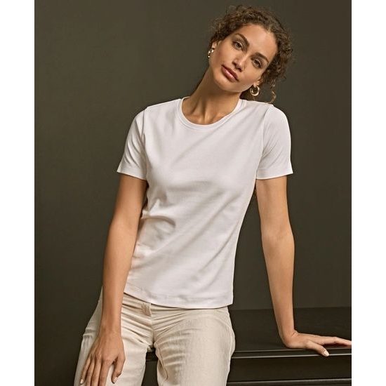TRICOU DE DAMĂ CU MÂNECĂ SCURTĂ INTERLOCK - TRICOURI CU MÂNECĂ SCURTĂ - ÎMBRĂCĂMINTE