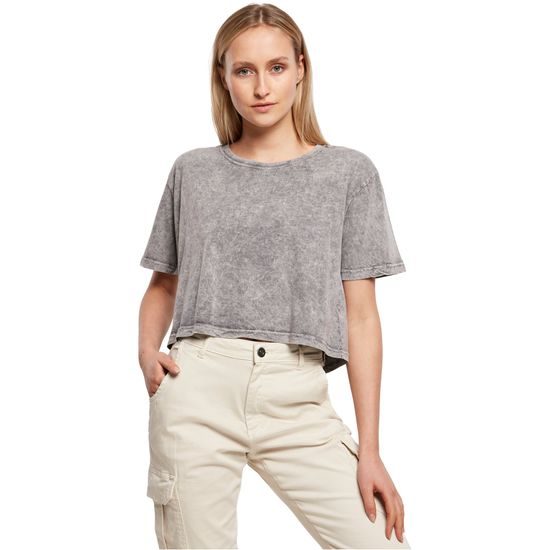 TRICOU CROP TOP PENTRU FEMEI ACID WASHED - TOPURI CROP TOP - ÎMBRĂCĂMINTE