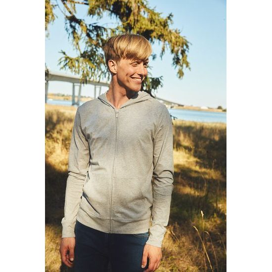 LEHKÁ MIKINA NA ZIP Z ORGANICKÉ FAIRTRADE BAVLNY - MIKINY NA ZIP - OBLEČENÍ