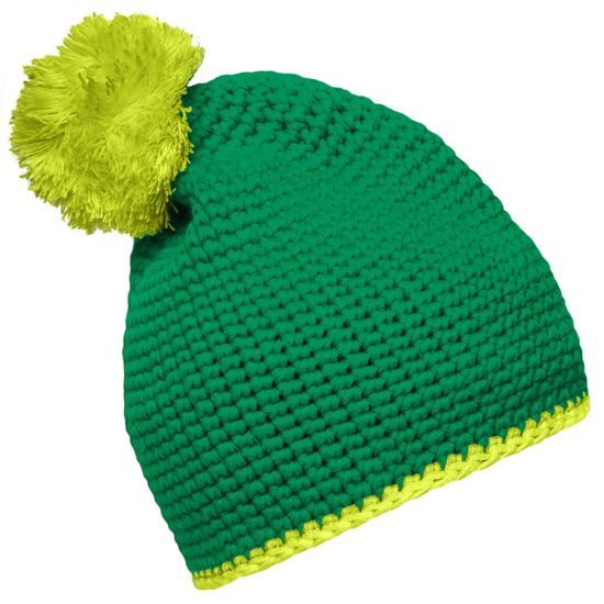 CĂCIULĂ TRICOTATĂ CU DUNGĂ CONTRASTANTĂ ȘI POMPON MB7964 - FESURI CU POMPON - ACCESORII