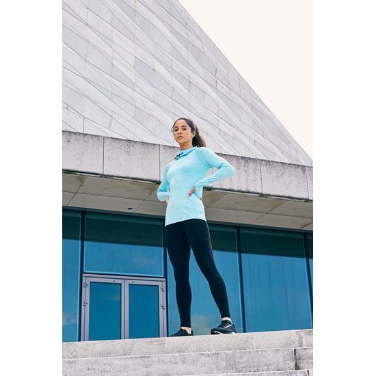 DAMEN SWEATSHIRT MIT KAPUZE UND HOHEM KRAGEN COOL - SPORT SWEATSHIRTS OHNE REISSVERSCHLUSS - SPORT KLEIDUNG