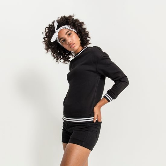 DAMEN-SWEATSHIRT MIT GESTREIFTEN BÜNDCHEN - SWEATSHIRTS OHNE REISSVERSCHLUSS - KLEIDUNG