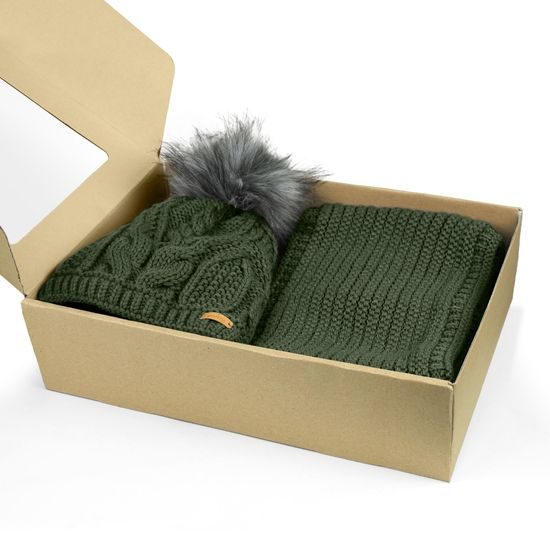 SET CADOU: CĂCIULĂ DAMĂ CU CIUCURE ȘI GULER CIRCULAR - CĂCIULI - ACCESORII