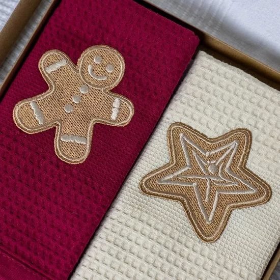 VAFLOVÁ UTIERKA S MOTÍVOM VIANOC - 2 KS - KUCHYNSKÉ UTIERKY - DOMÁCNOSŤ