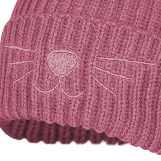 PLETENÁ ČEPICE S VÝŠIVKOU KOČKA - PLETENÉ ČEPICE - KŠILTOVKY A ČEPICE