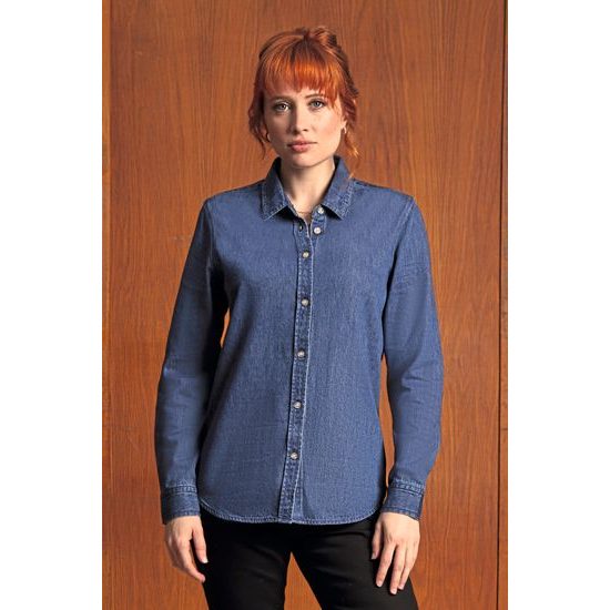 DÁMSKA DŽÍNSOVÁ KOŠEĽA BENNETT - KOŠELE S DLHÝM RUKÁVOM - OBLEČENIE