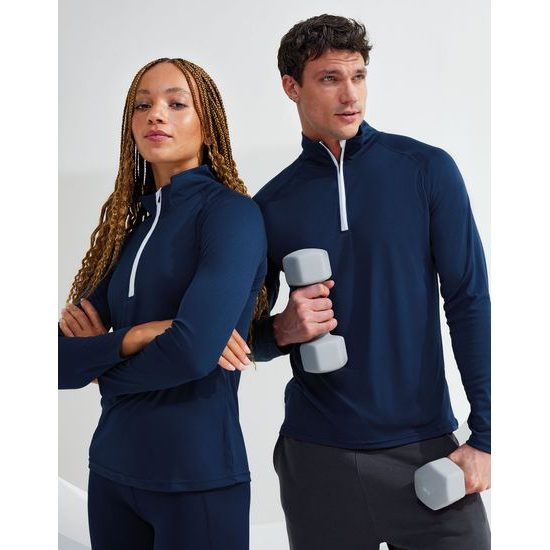 TRICOU DAMĂ CU MÂNECĂ LUNGĂ ȘI FERMOAR 1/4 - BLUZE SPORT CU MÂNECI LUNGI - ECHIPAMENT SPORTIV