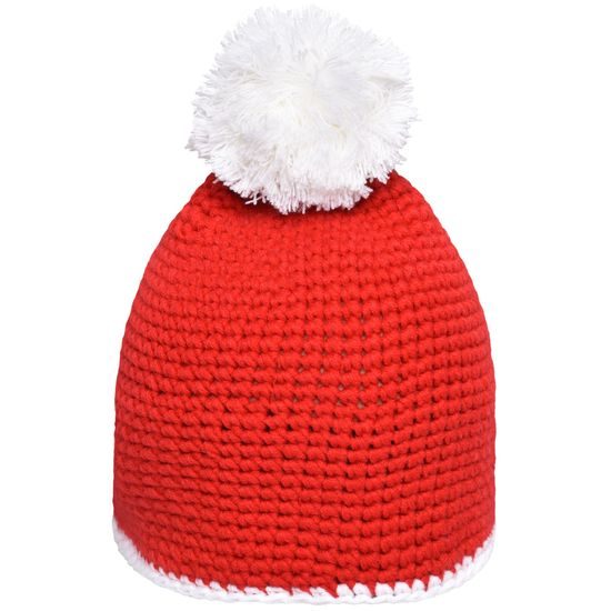 PLETENÁ ČIAPKA S KONTRASTNÝM PRUHOM A BRMBOLCOM MB7964 - ČIAPKY S BRMBOLCOM - ŠILTOVKY A ČIAPKY