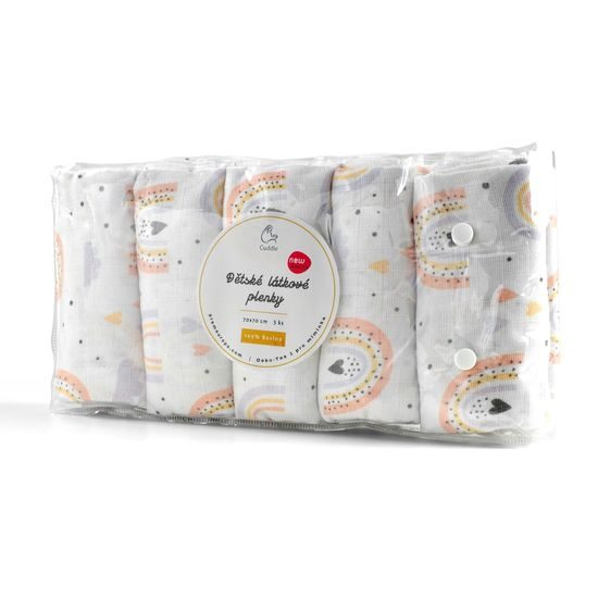 LÁTKOVÉ PLIENKY 5 KUSOV: DÚHA A SRDIEČKA - PLIENKY - DOMÁCNOSŤ