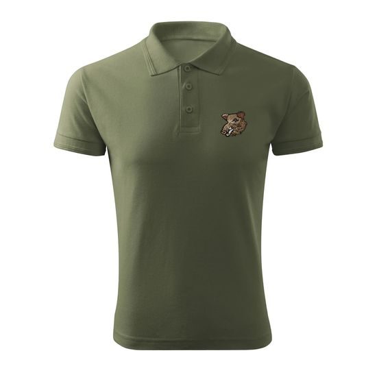 POLO-SHIRT MIT STICKEREI WILDSCHWEIN - JÄGER - KLEIDUNG