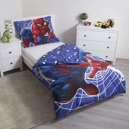 LENJERIE DE PAT FOSFORESCENTĂ SPIDERMAN - LENJERIE DE PAT CU IMPRIMEU - GOSPODĂRIE
