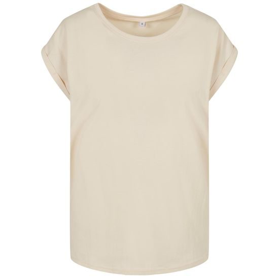 VOLNÉ DÁMSKÉ TRIČKO S OHRNUTÝMI RUKÁVY - TRIČKA S KRÁTKÝM RUKÁVEM - OBLEČENÍ