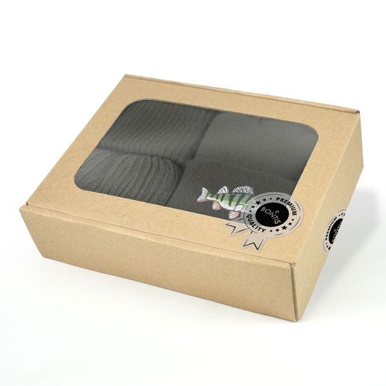 DÁRKOVÉ BALENÍ: ČEPICE S VÝŠIVKOU PRO RYBÁŘE A PLETENÝ NÁKRČNÍK - ČEPICE - KŠILTOVKY A ČEPICE