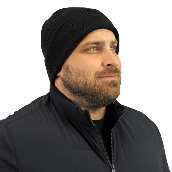 CĂCIULĂ TRICOTATĂ DUBLĂ PENTRU BĂRBAȚI CU MANȘETĂ - CĂCIULI TRICOTATE - ACCESORII