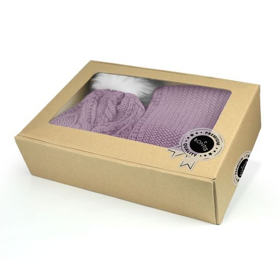 SET CADOU: CĂCIULĂ DAMĂ CU CIUCURE ȘI GULER CIRCULAR - CĂCIULI - ACCESORII