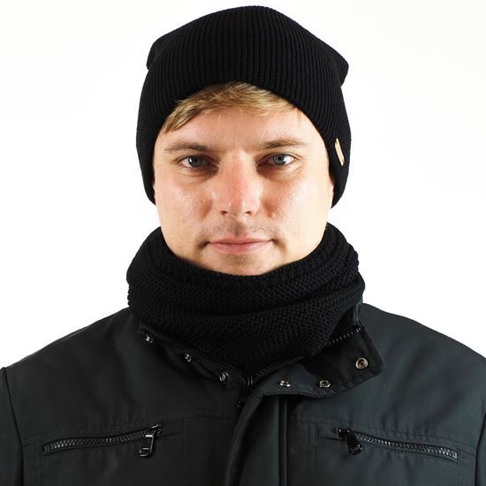 SET CADOU: CĂCIULĂ BĂRBĂTEASCĂ TIP BEANIE ȘI GULER TRICOTAT - SETURI CADOU - SETURI ȘI CADOURI