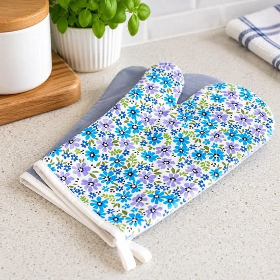 GESCHENKSET MIT TOPFLAPPEN UND SCHÜRZE - KÜCHENHANDSCHUHE - HAUSHALT