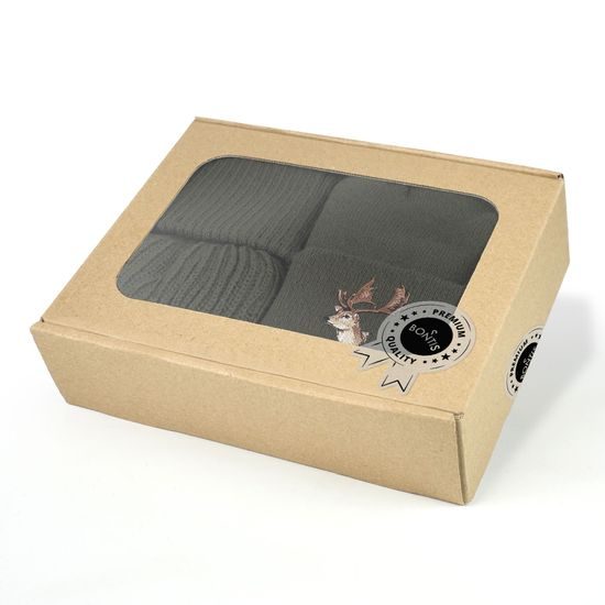 GESCHENKSET: BESTICKTE MÜTZE FÜR JÄGER UND GESTRICKTER SCHAL - MÜTZEN - CAPS UND MÜTZEN