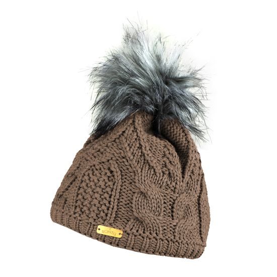 DÁMSKÁ ZIMNÍ ČEPICE S KOŽEŠINOVOU BAMBULÍ - ČEPICE S BAMBULÍ - KŠILTOVKY A ČEPICE