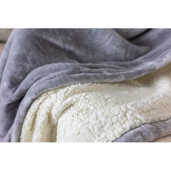 MIKROFLEECE TAKARÓ BÁRÁNYBŐR HATÁSÚ BÉLÉSSEL - TAKARÓK - HÁZTARTÁS