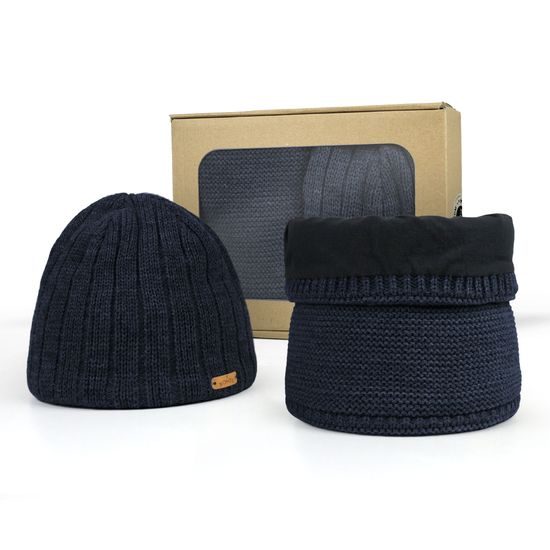 GIFT SET: MEN'S STRIPED BEANIE AND NECK WARMER - GIFT SETS - SETS AND GIFTS