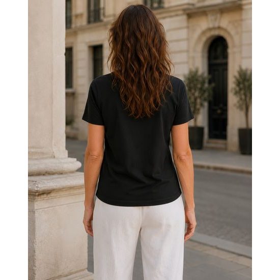 DAMEN-T-SHIRT MIT KURZEN ÄRMELN AUS PIMA COTTON - KURZARM-T-SHIRTS - KLEIDUNG