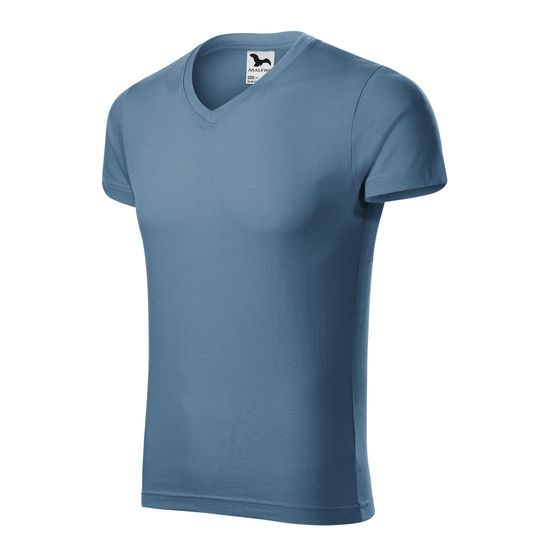 PÁNSKE TRIČKO SLIM FIT V-NECK - TRIČKÁ S KRÁTKYM RUKÁVOM - OBLEČENIE