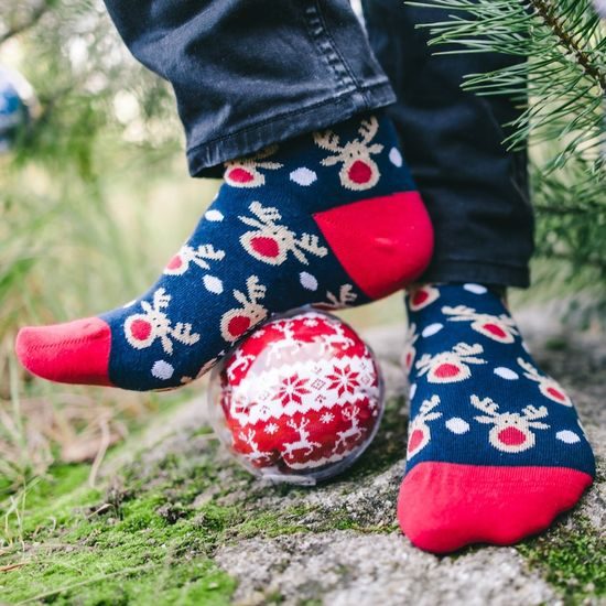 VIANOČNÉ BAVLNENÉ PONOŽKY - 3 PÁRY - KLASICKÉ PONOŽKY - OBUV