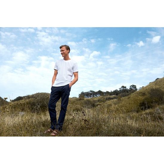 PÁNSKE TRIČKO S OHRNUTÝMI RUKÁVMI Z ORGANICKEJ FAIRTRADE BAVLNY - TRIČKÁ S KRÁTKYM RUKÁVOM - OBLEČENIE