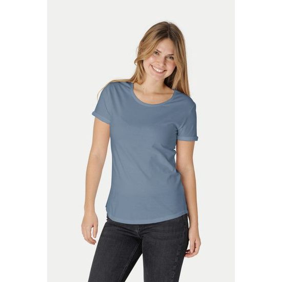 DÁMSKÉ TRIČKO S OHRNUTÝMI RUKÁVY Z ORGANICKÉ FAIRTRADE BAVLNY - TRIČKA S KRÁTKÝM RUKÁVEM - OBLEČENÍ