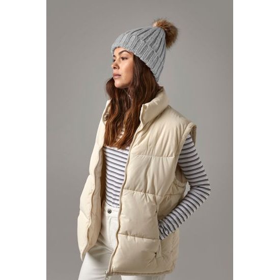 CHUNKY KNIT HAT WITH FAUX FUR POM POM - BEANIES WITH POM-POMS - ACCESSORIES